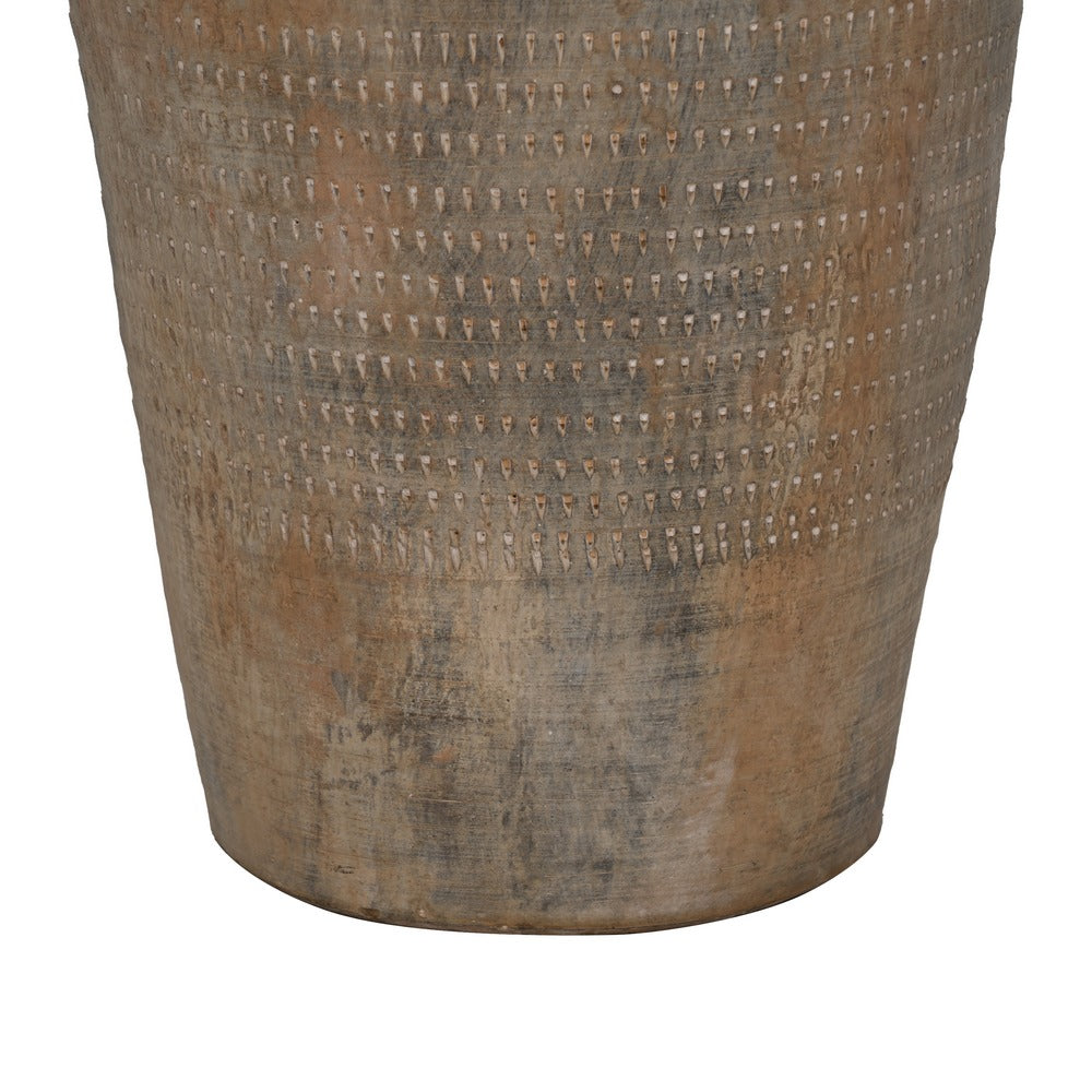 GREY CERAMIC DECORATIVE VASE 24 X 24 X 49 CM