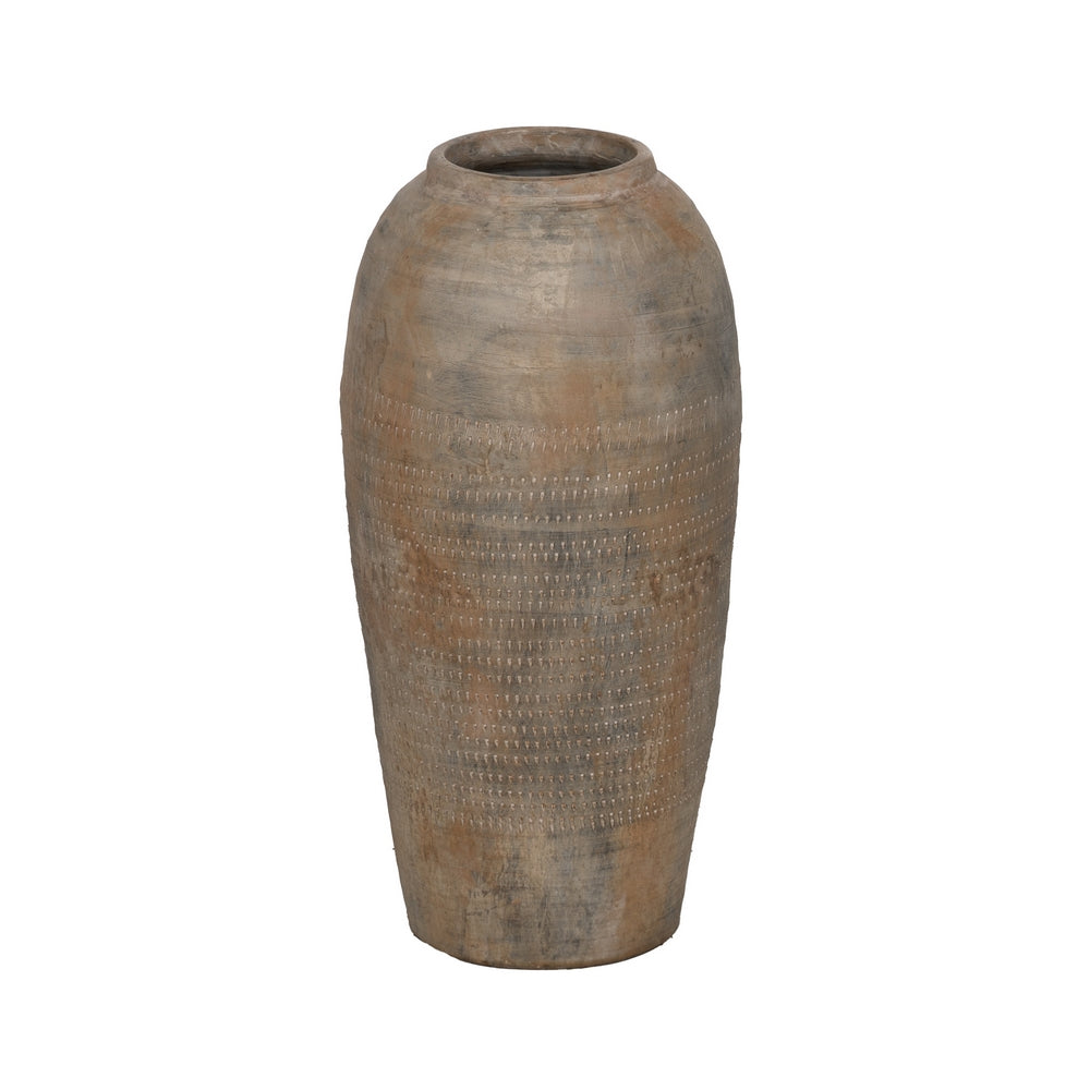 JARRÓN GRIS CERÁMICA DECORACIÓN 24 X 24 X 49 CM