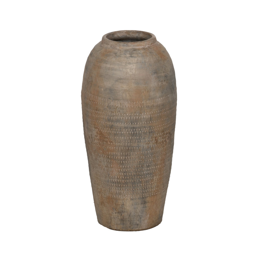 JARRÓN GRIS CERÁMICA DECORACIÓN 24 X 24 X 49 CM