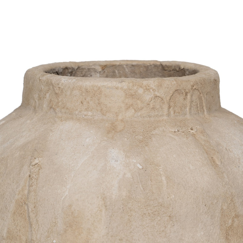 JARRÓN BEIGE CERÁMICA DECORACIÓN 42,50 X 42,50 X 58 CM