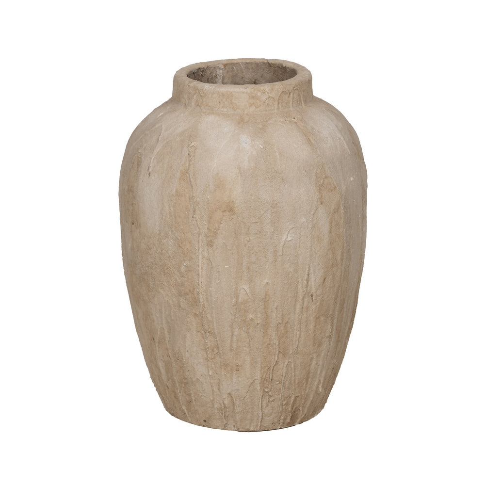 JARRÓN BEIGE CERÁMICA DECORACIÓN 42,50 X 42,50 X 58 CM