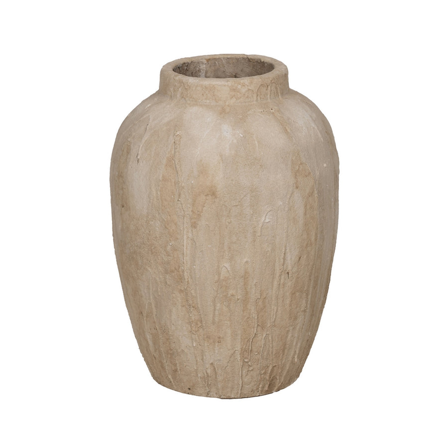JARRÓN BEIGE CERÁMICA DECORACIÓN 42,50 X 42,50 X 58 CM