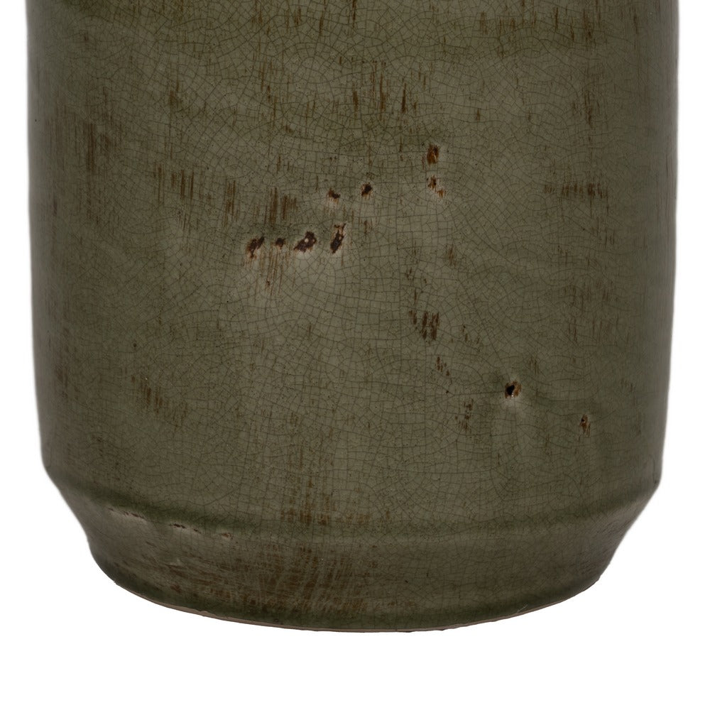 JARRÓN VERDE CERÁMICA DECORACIÓN 19,50 X 19,50 X 26,50 CM