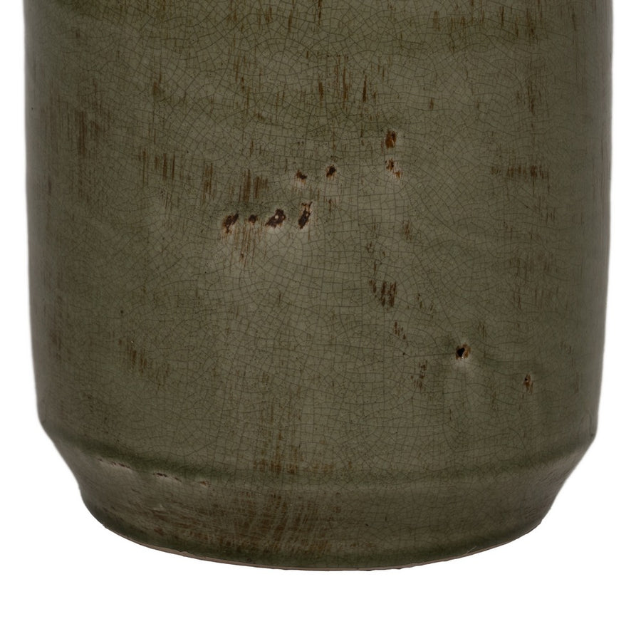 JARRÓN VERDE CERÁMICA DECORACIÓN 19,50 X 19,50 X 26,50 CM