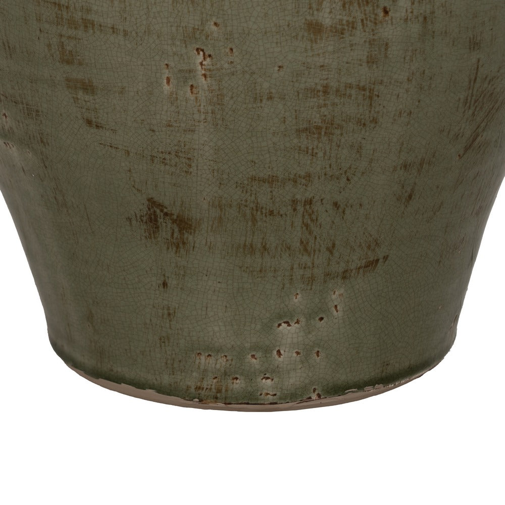 GREEN CERAMIC DECORATIVE VASE 26.50 X 26.50 X 41 CM