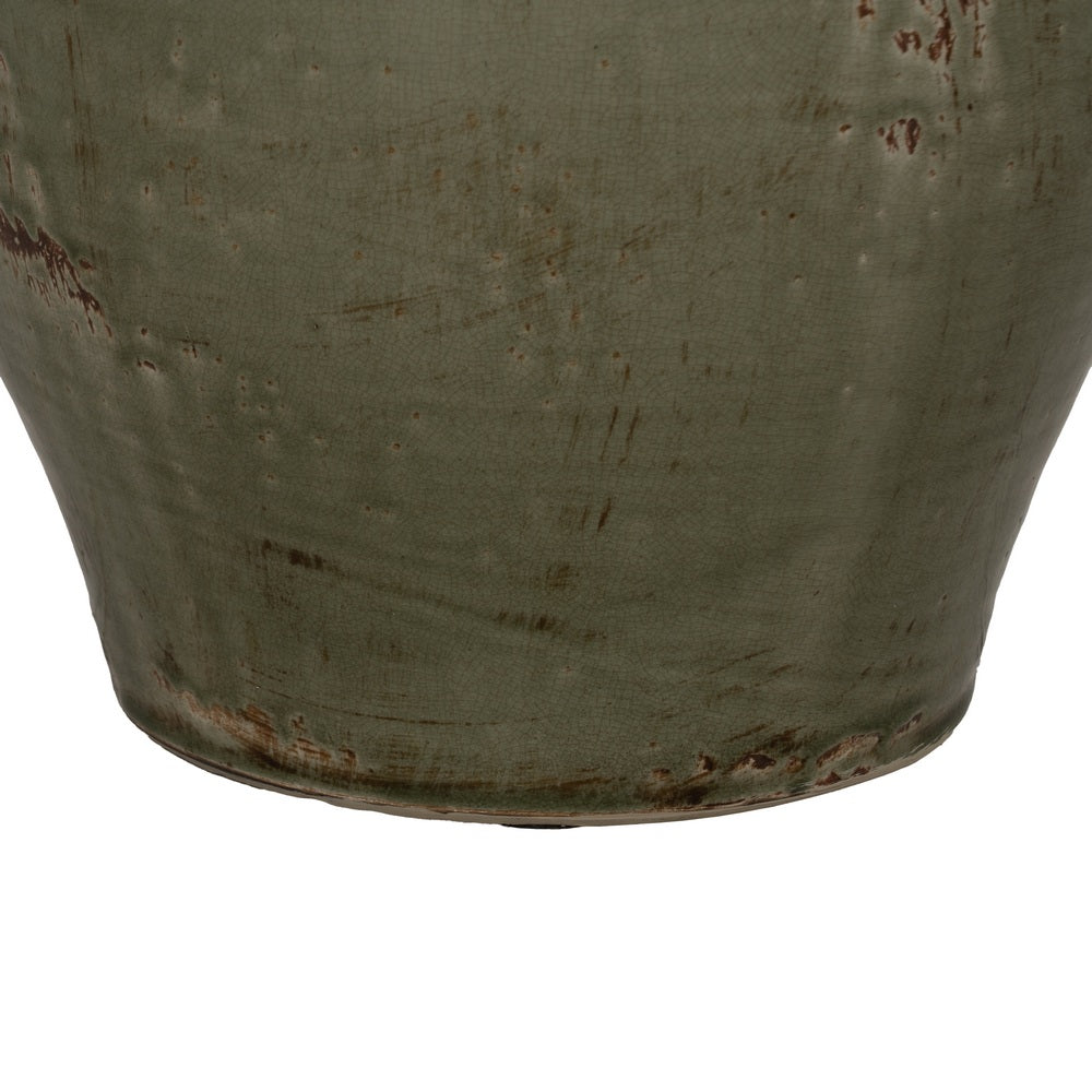 JARRÓN VERDE CERÁMICA DECORACIÓN 33 X 33 X 47 CM