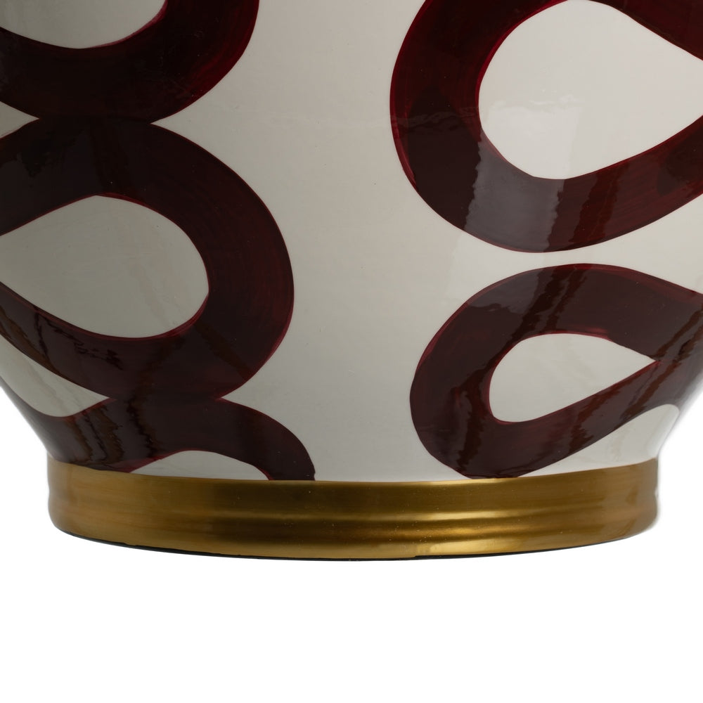 JARRÓN BLANCO-MARRÓN PORCELANA 25 X 25 X 29 CM