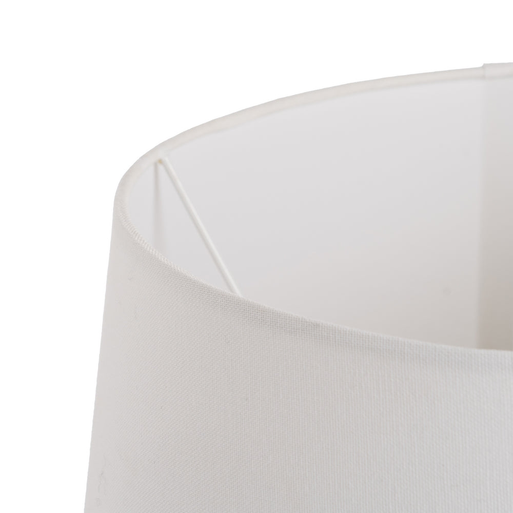 LÁMPARA MESA BLANCO-MARRÓN PORCELANA 24 X 24 X 50 CM