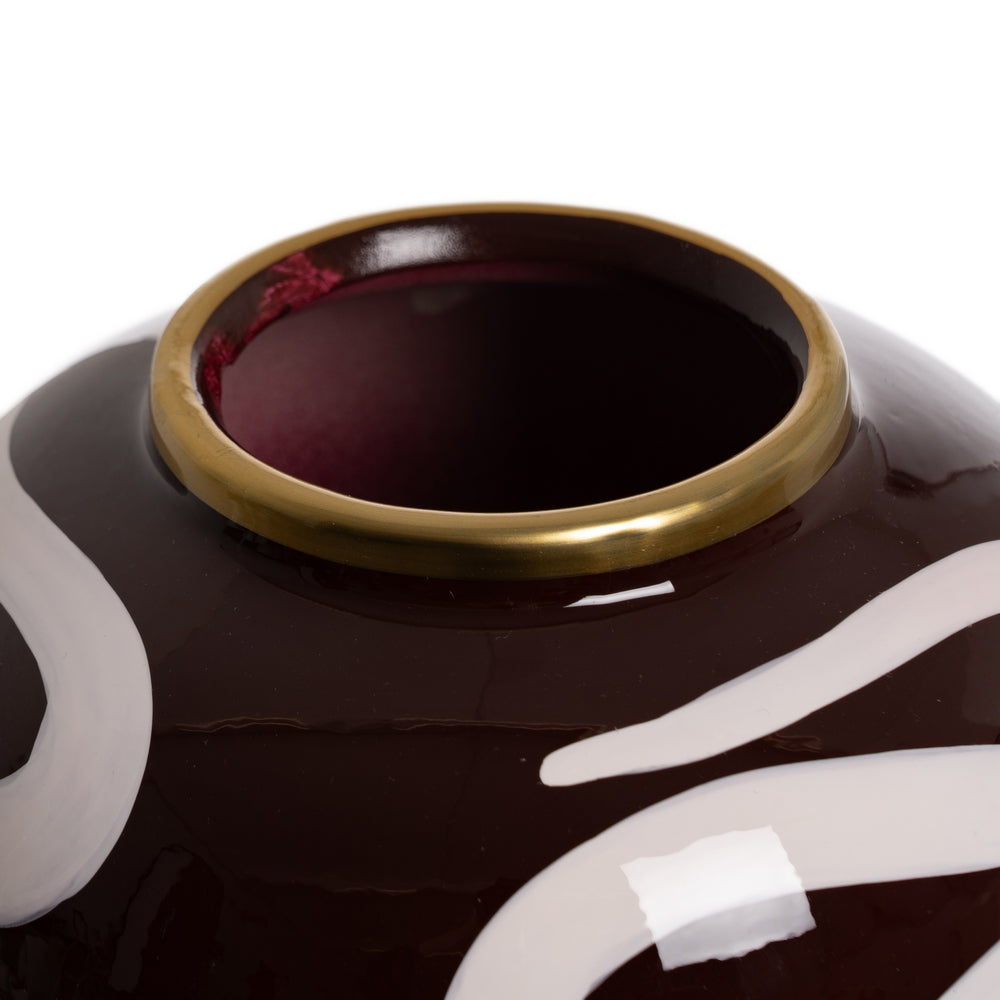 WHITE-BROWN TIBOR PORCELAIN DECORATION 19 X 19 X 48 CM