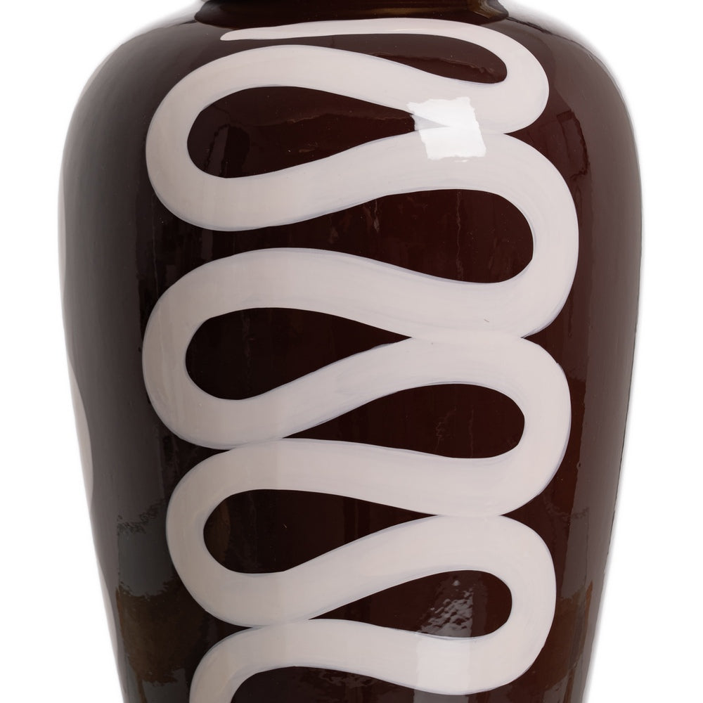 WHITE-BROWN TIBOR PORCELAIN DECORATION 19 X 19 X 48 CM