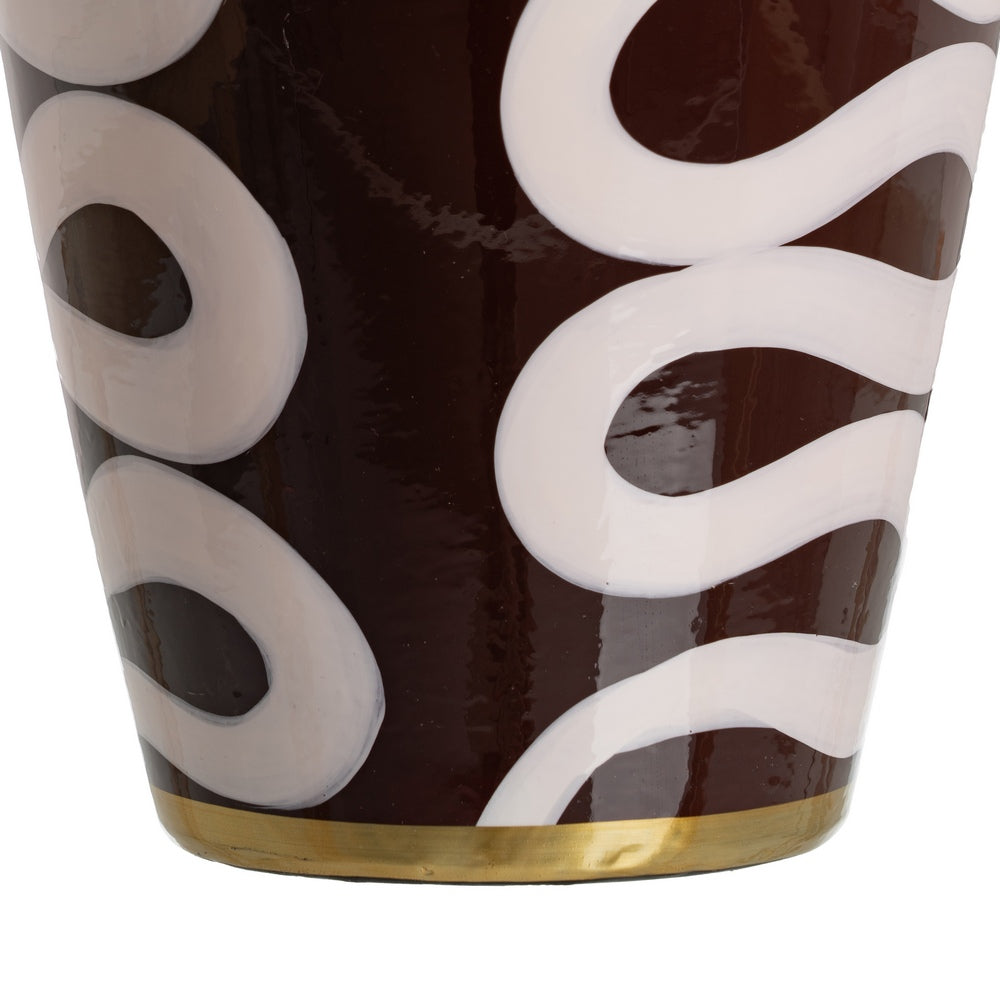 WHITE-BROWN TIBOR PORCELAIN DECORATION 19 X 19 X 48 CM