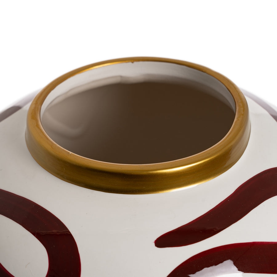 TIBOR BLANCO-MARRÓN PORCELANA DECORACIÓN 25 X 25 X 63 CM