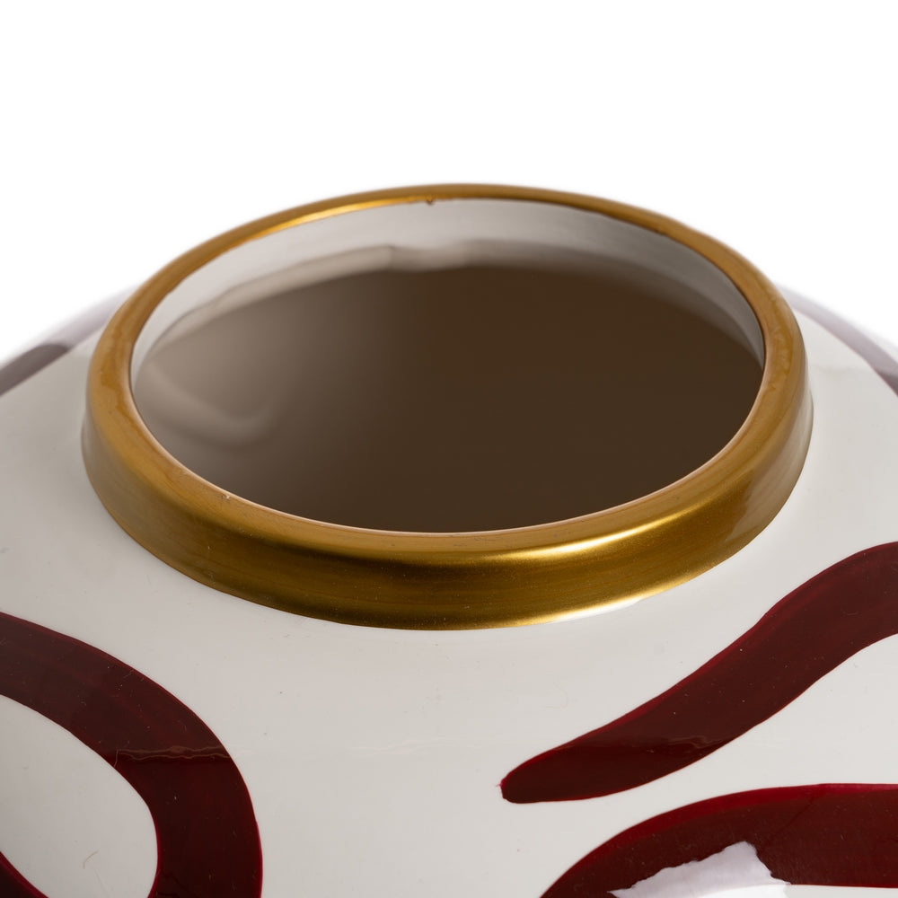WHITE-BROWN TIBOR PORCELAIN DECORATION 25 X 25 X 63 CM