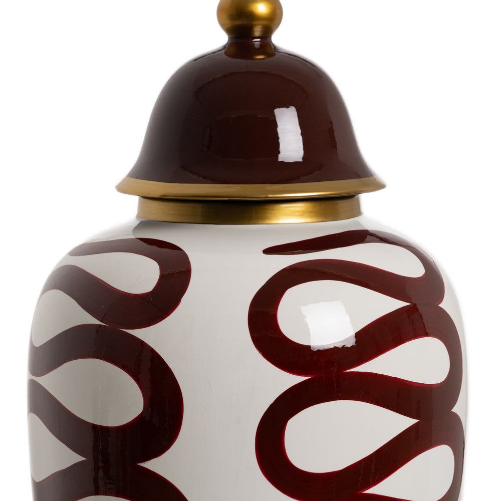 WHITE-BROWN TIBOR PORCELAIN DECORATION 25 X 25 X 63 CM