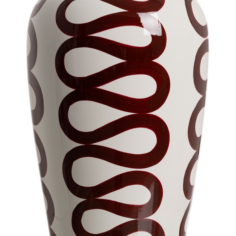 WHITE-BROWN TIBOR PORCELAIN DECORATION 25 X 25 X 63 CM