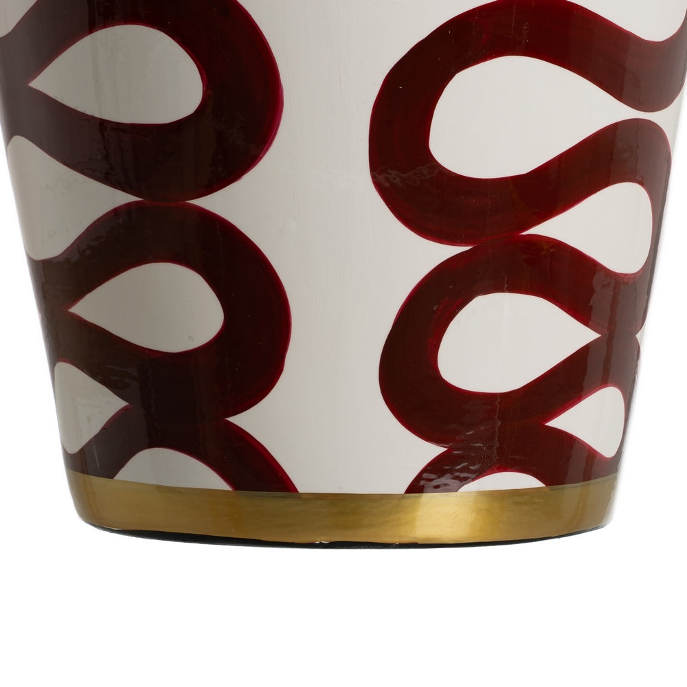 WHITE-BROWN TIBOR PORCELAIN DECORATION 25 X 25 X 63 CM
