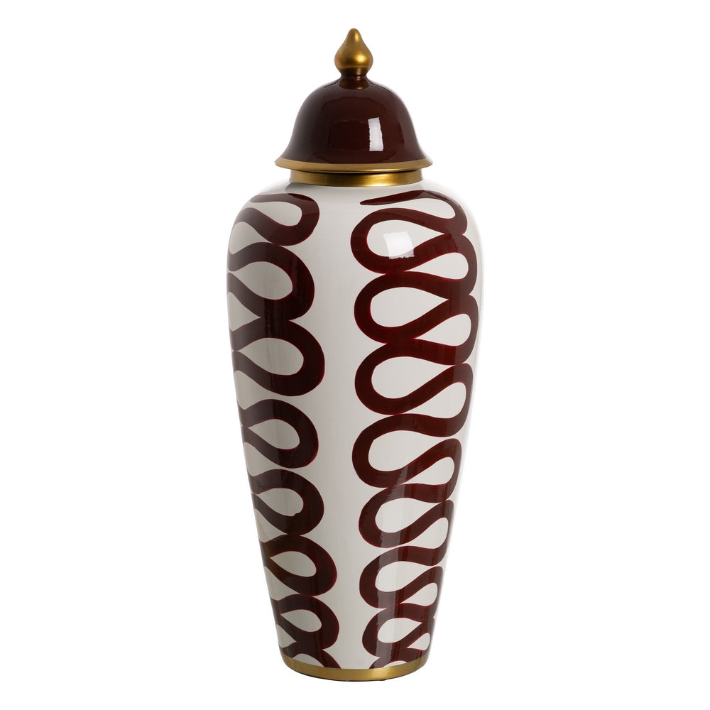 TIBOR BLANCO-MARR�N PORCELANA DECORACI�N 25 X 25 X 63 CM