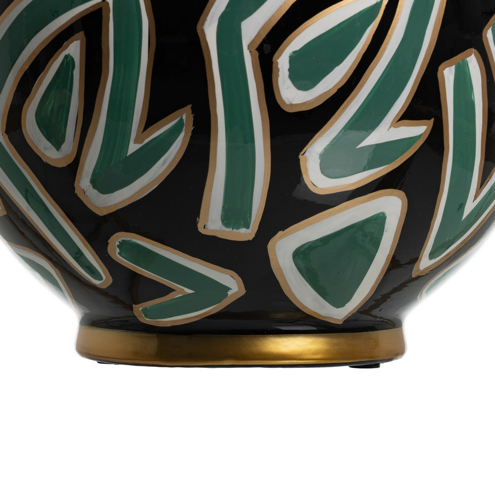 BLACK-GREEN TIBOR PORCELAIN DECORATION 26 X 26 X 26 CM