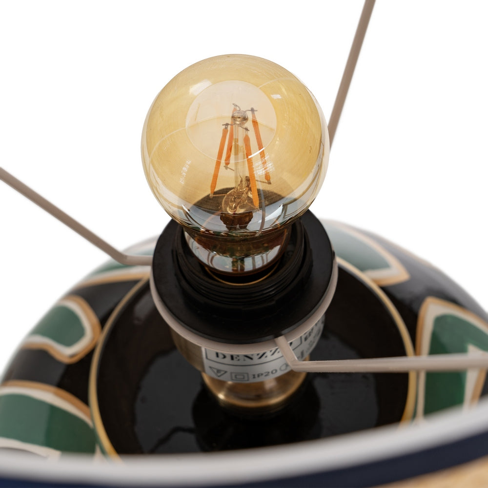 BLACK-GREEN PORCELAIN TABLE LAMP 23 X 23 X 40 CM