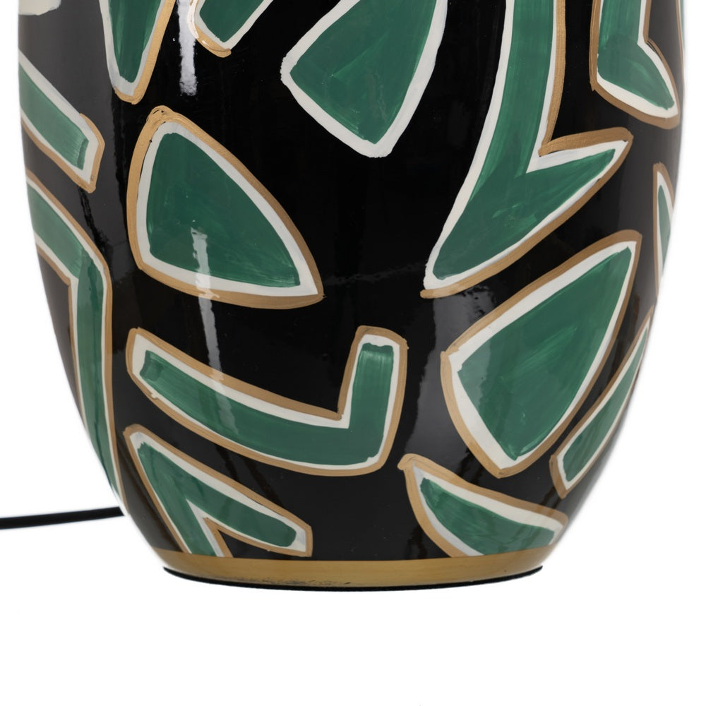 BLACK-GREEN PORCELAIN TABLE LAMP 23 X 23 X 40 CM