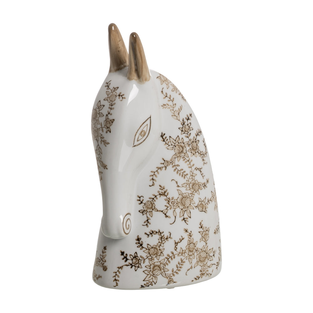 HORSE FIGURINE 2/M WHITE-BROWN 14 X 8 X 26 CM