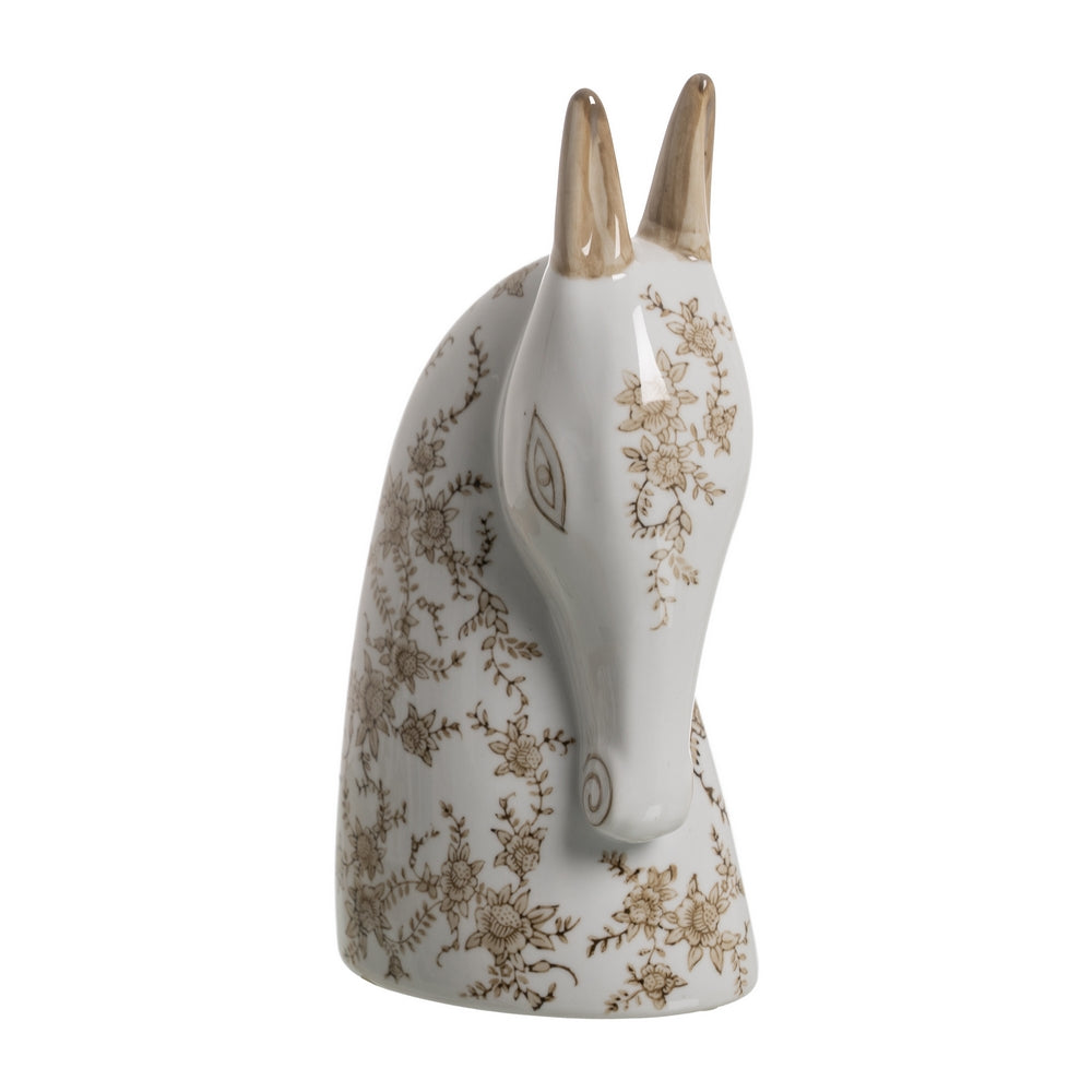 HORSE FIGURINE 2/M WHITE-BROWN 14 X 8 X 26 CM