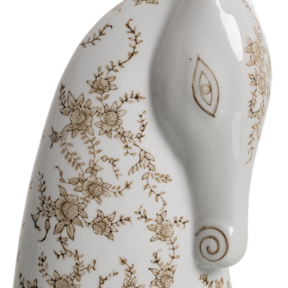 HORSE FIGURINE 2/M WHITE-BROWN 14 X 8 X 26 CM