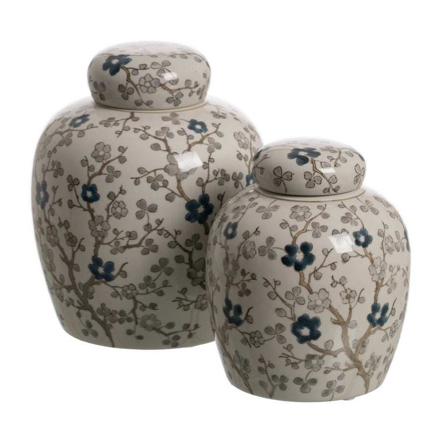 WHITE-GREY PORCELAIN TIBOR DECORATION 17 X 17 X 19 CM
