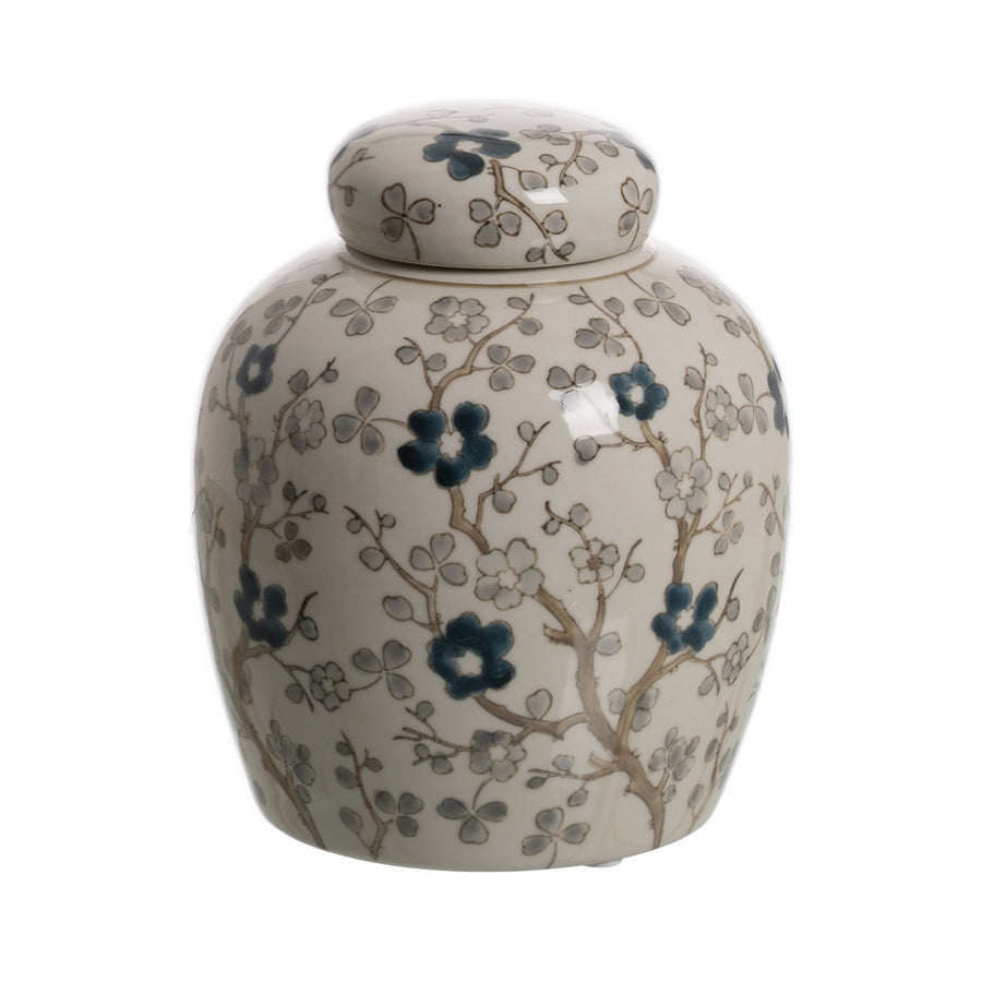WHITE-GREY PORCELAIN TIBOR DECORATION 17 X 17 X 19 CM