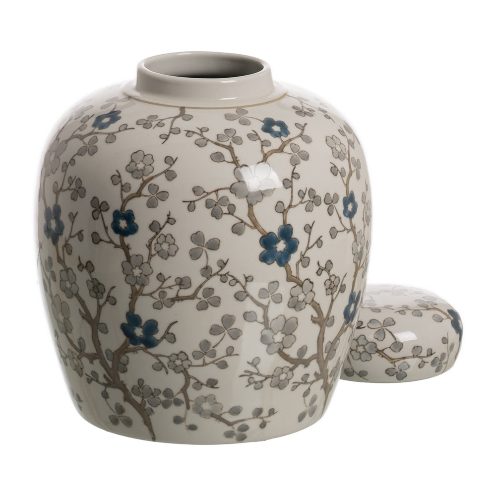 WHITE-GRAY PORCELAIN JAR DECORATION 21 X 21 X 24 CM