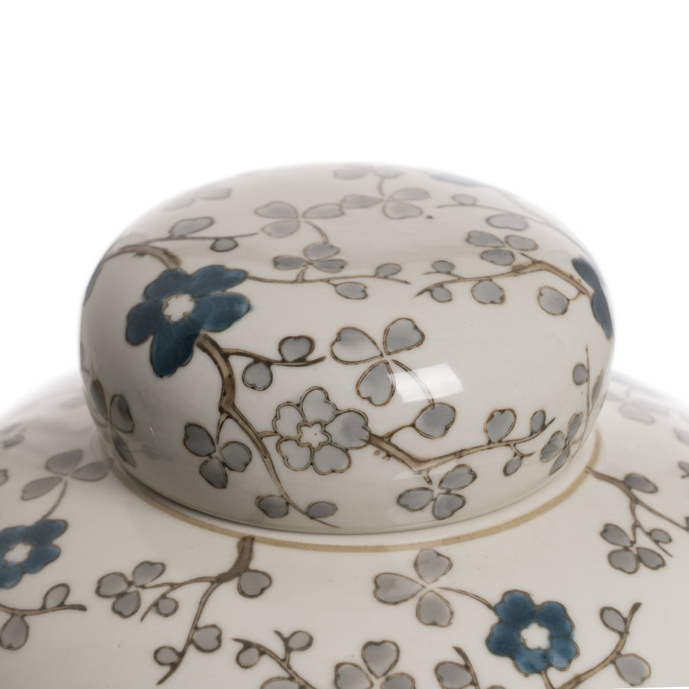 WHITE-GRAY PORCELAIN JAR DECORATION 21 X 21 X 24 CM