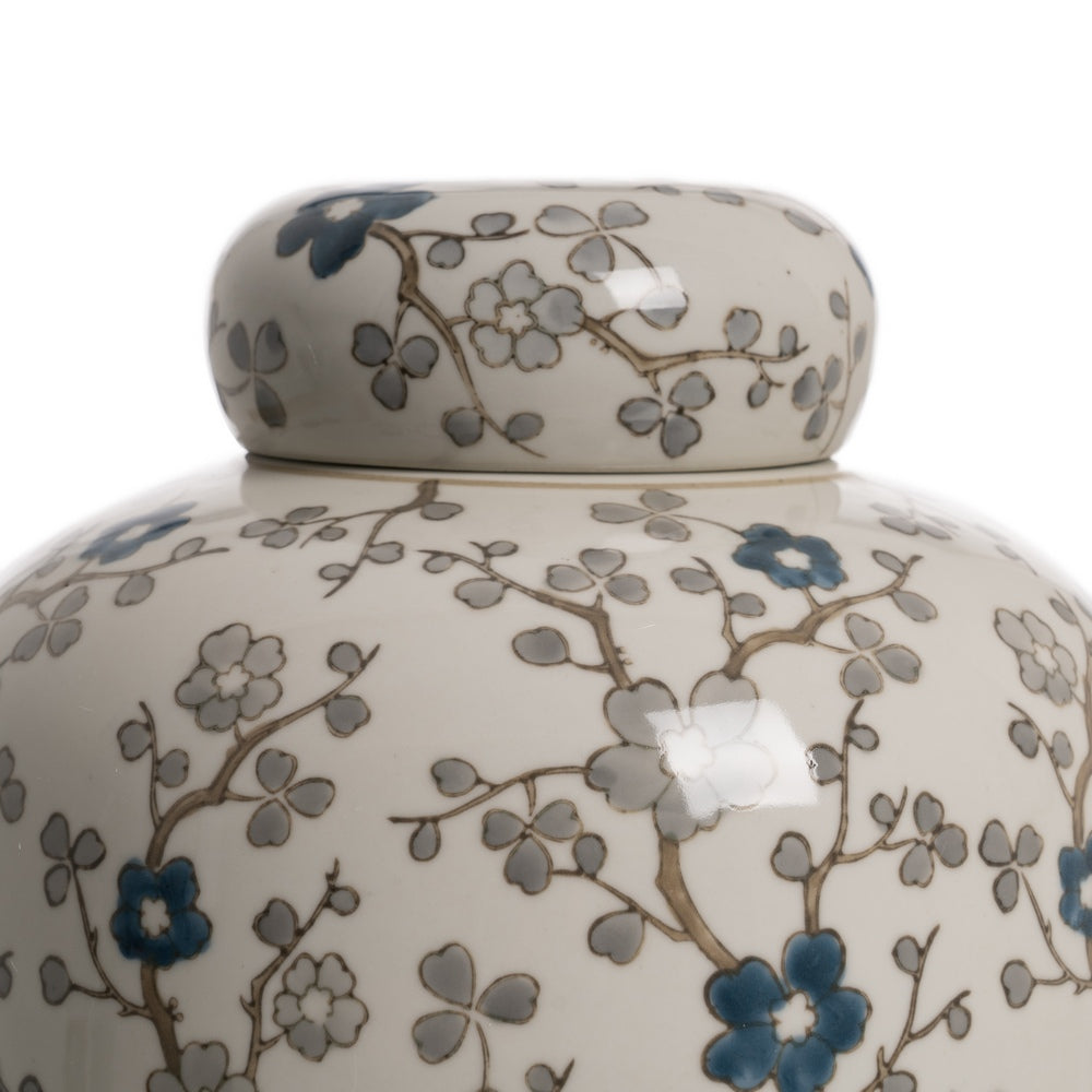 WHITE-GRAY PORCELAIN JAR DECORATION 21 X 21 X 24 CM