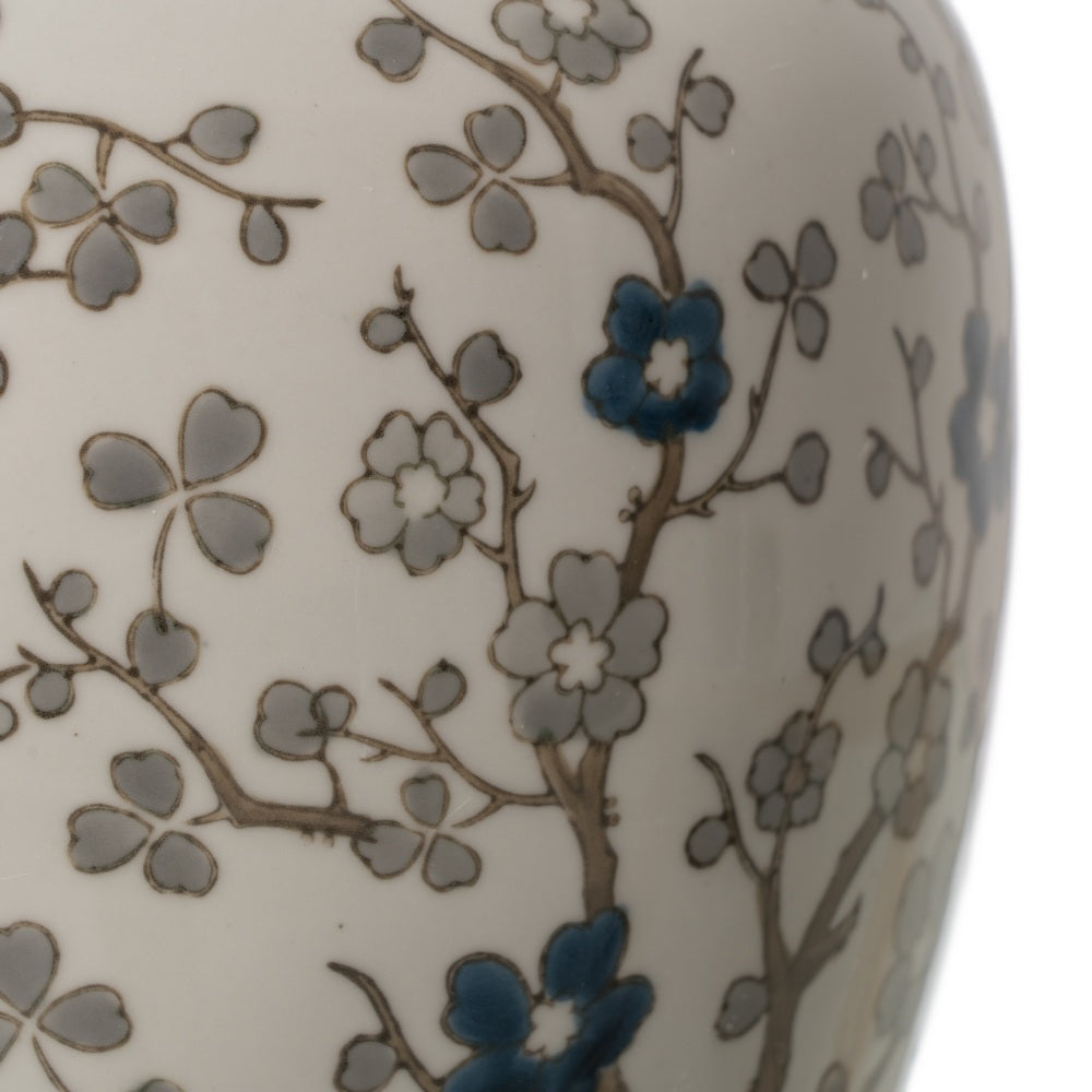WHITE-GRAY PORCELAIN JAR DECORATION 21 X 21 X 24 CM