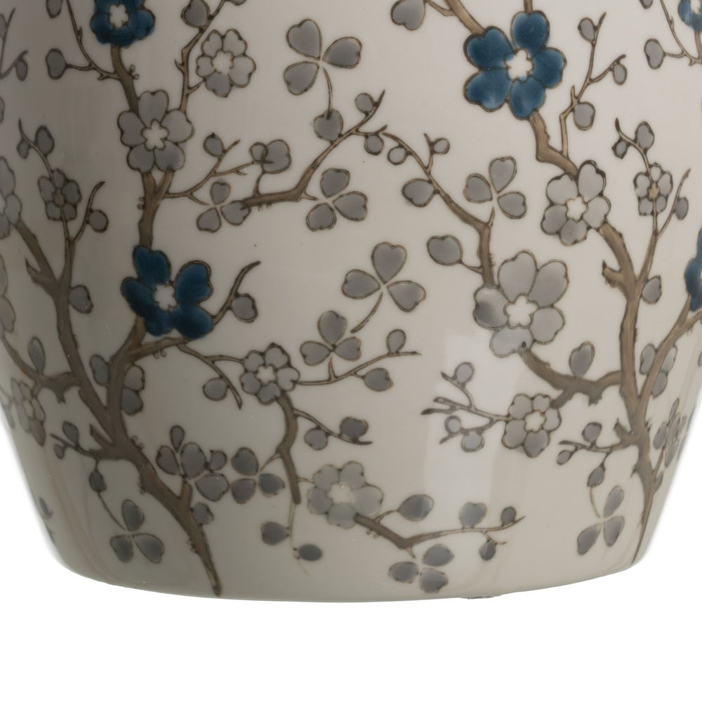 WHITE-GRAY PORCELAIN JAR DECORATION 21 X 21 X 24 CM