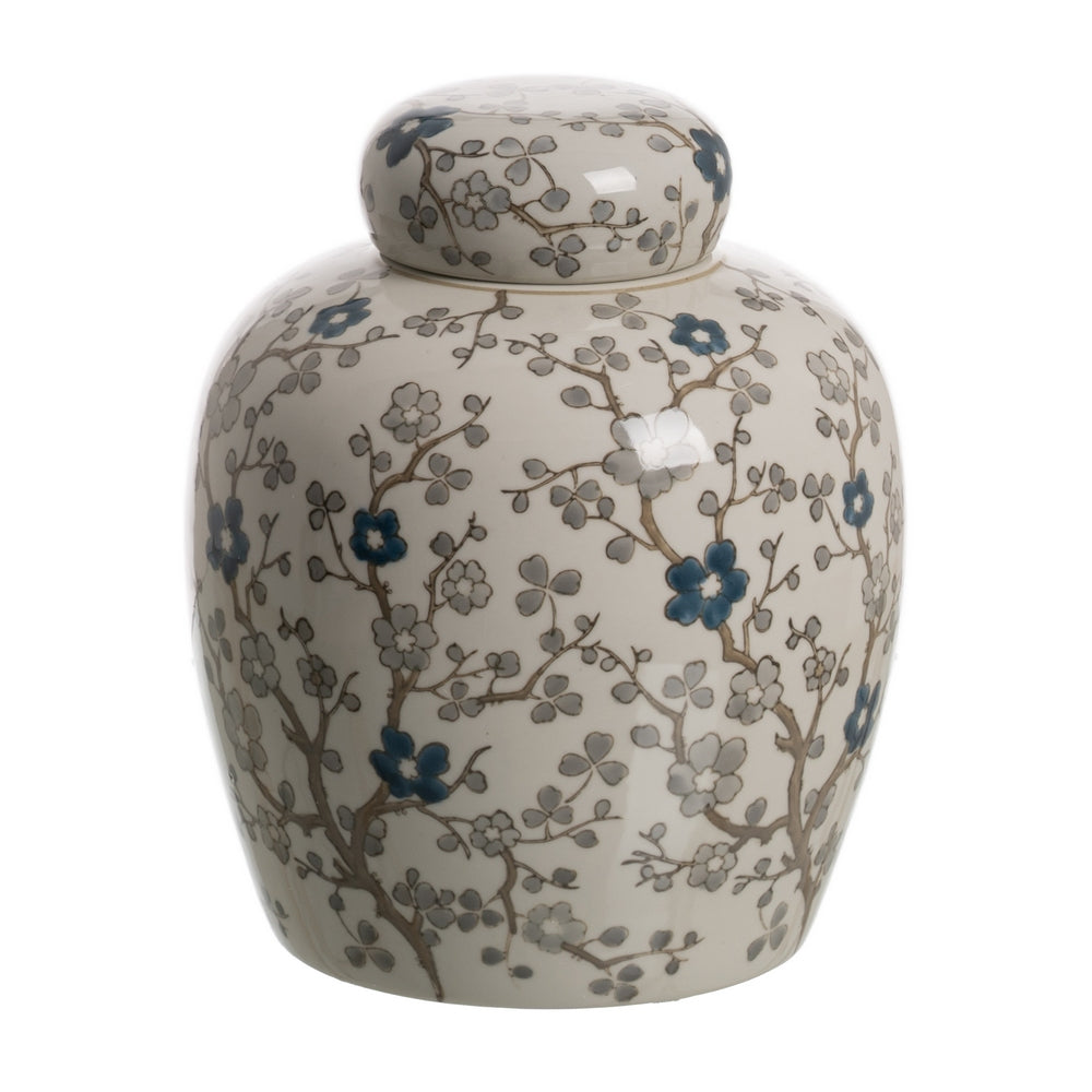 TIBOR BLANCO-GRIS PORCELANA DECORACI�N 21 X 21 X 24 CM