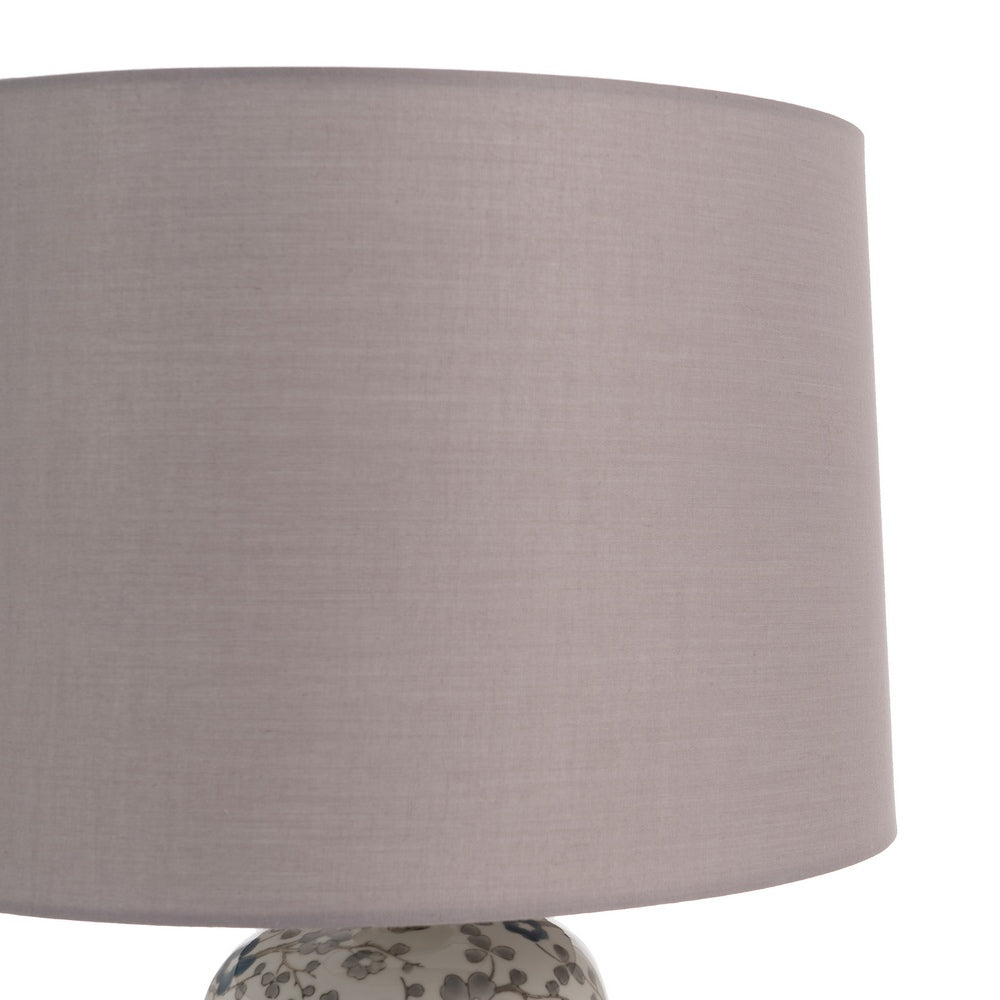 TABLE LAMP WHITE-GREY PORCELAIN 23 X 23 X 44 CM
