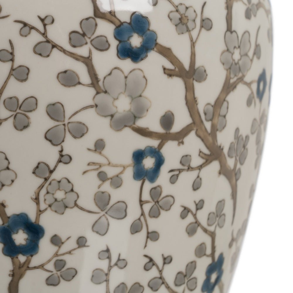 TABLE LAMP WHITE-GREY PORCELAIN 23 X 23 X 44 CM