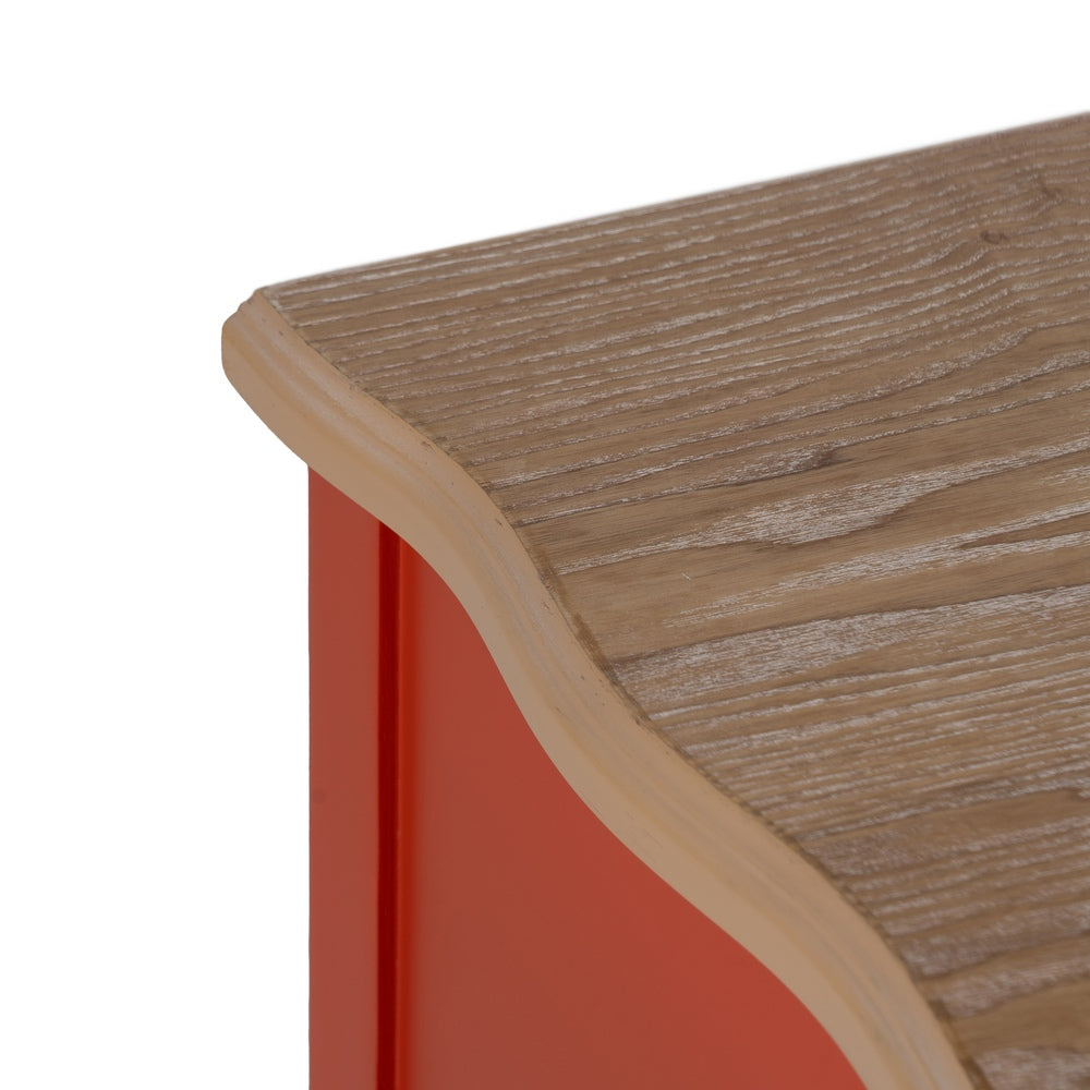 MESITA TERRACOTA MADERA 80 X 38 X 65,50 CM