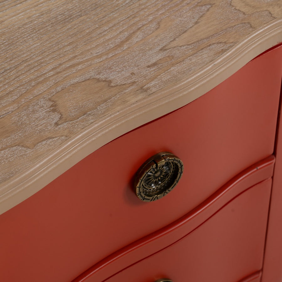 MESITA TERRACOTA MADERA 80 X 38 X 65,50 CM