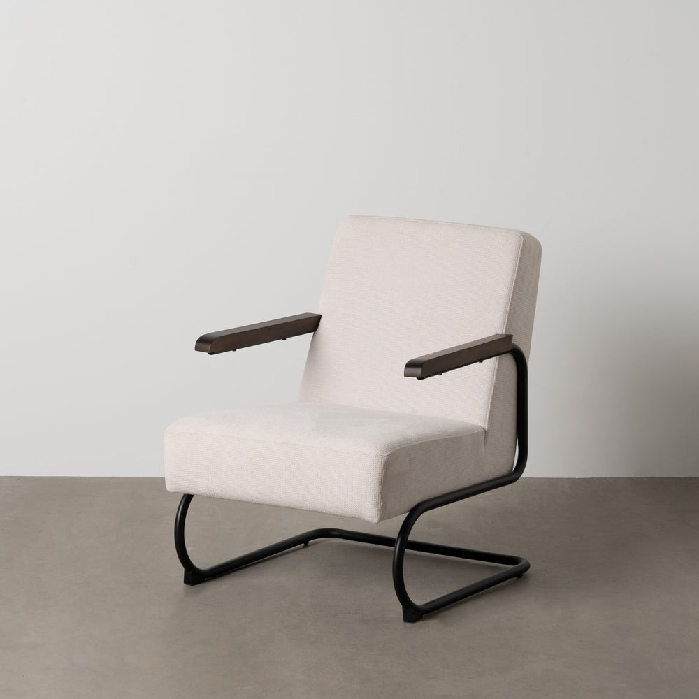 SILLÓN BEIGE METAL-TEJIDO 61 X 70 X 85 CM