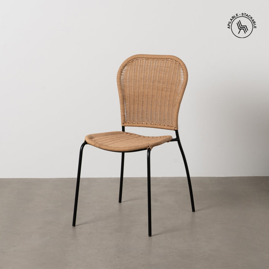 SILLA NATURAL PE-ACERO SALÓN 48 X 57 X 87 CM