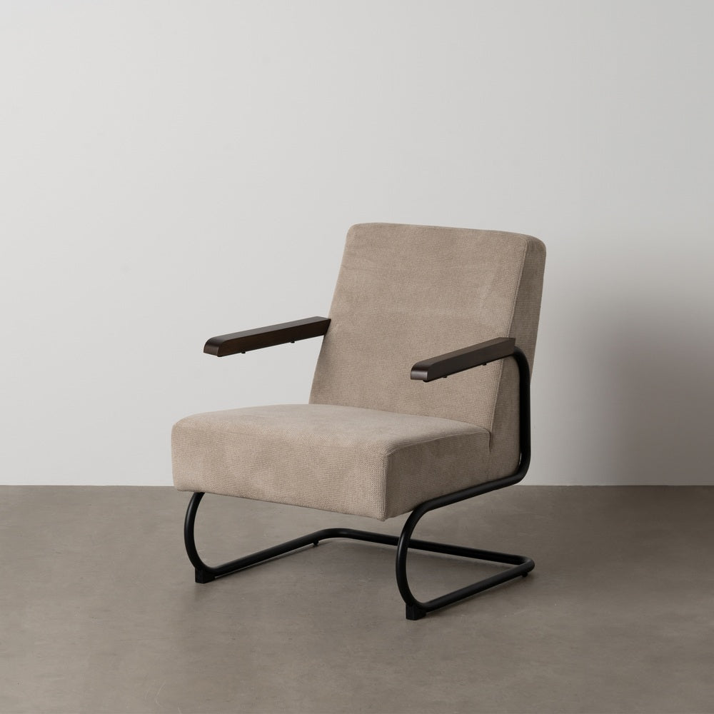 SILLÓN TAUPE METAL-TEJIDO 61 X 70 X 85 CM