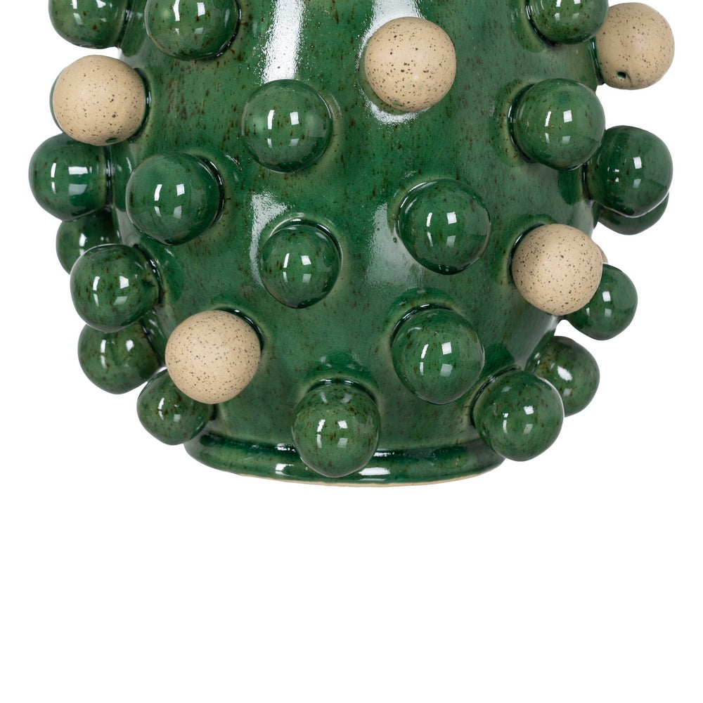 JARRÓN VERDE-BLANCO CERÁMICA 24,70 X 24,70 X 34 CM
