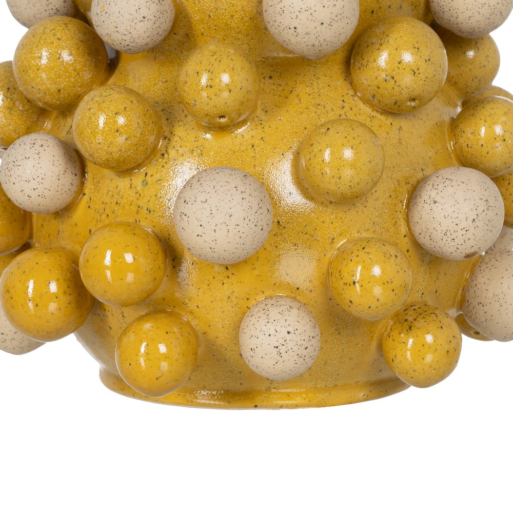 JARRÓN AMARILLO-BLANCO CERÁMICA 28,30 X 28,30 X 39,70 CM