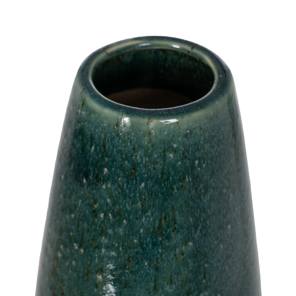 GREEN-WHITE CERAMIC VASE 19.30 X 19.30 X 31.20 CM