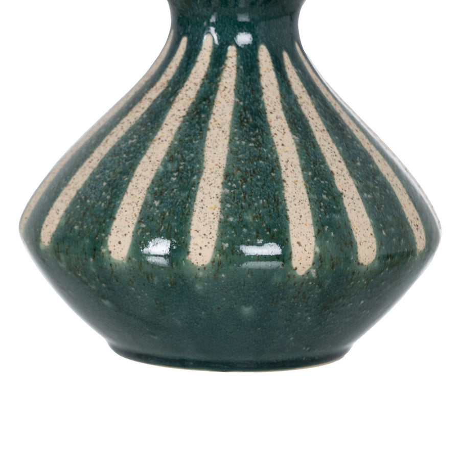 JARRÓN VERDE-BLANCO CERÁMICA 19,30 X 19,30 X 31,20 CM