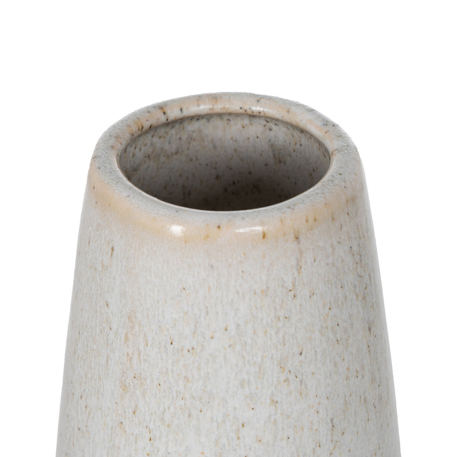 JARRÓN BEIGE CERÁMICA 21,80 X 21,80 X 40 CM