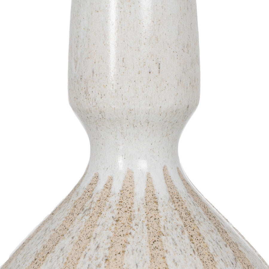 JARRÓN BEIGE CERÁMICA 21,80 X 21,80 X 40 CM