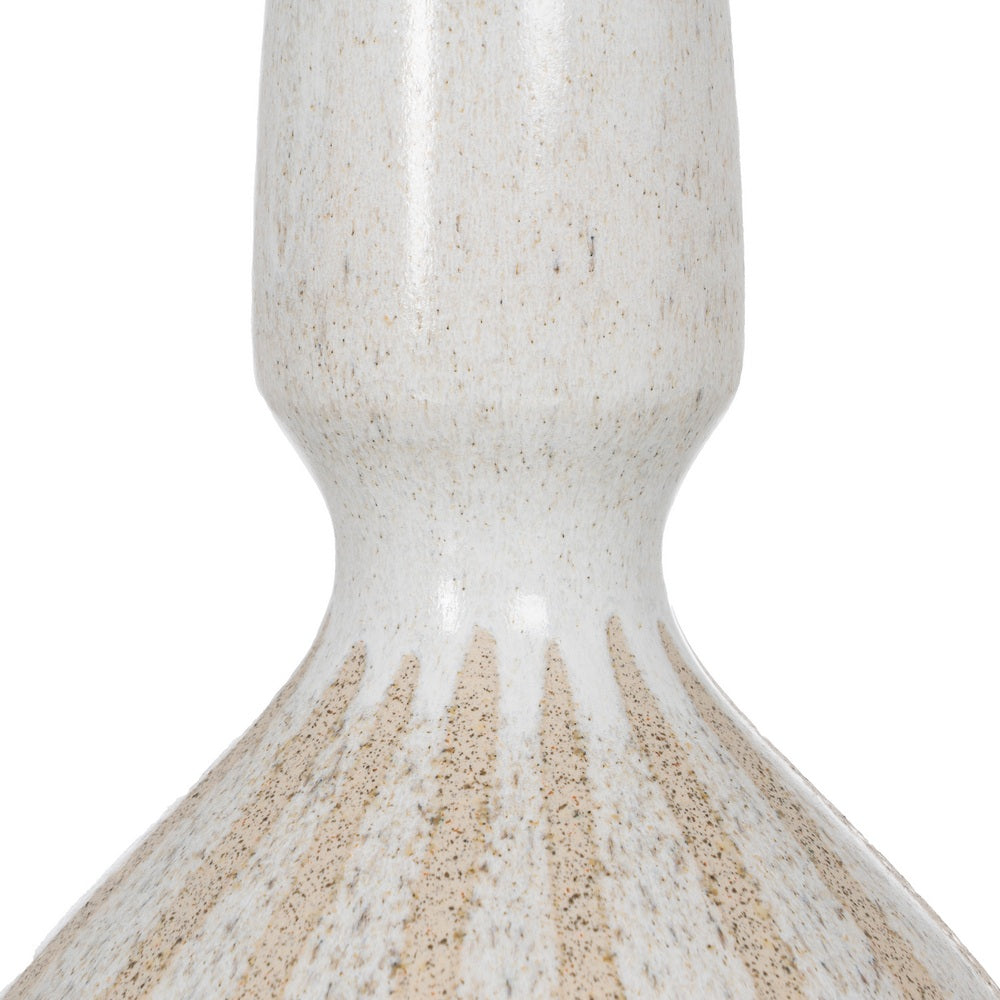 BEIGE CERAMIC VASE 21.80 X 21.80 X 40 CM