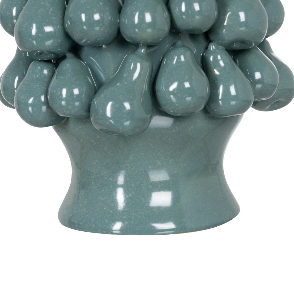 JARRÓN PERAS AZUL CERÁMICA 26,70 X 26,70 X 40 CM
